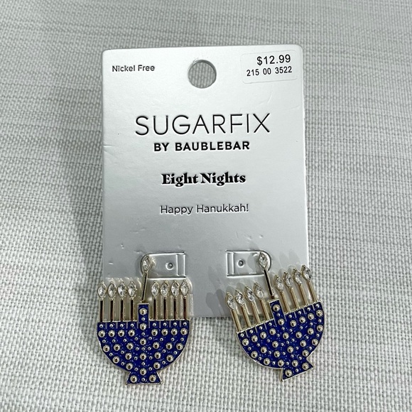 NIP BAUBLEBAR SUGARFIX EIGHT NIGHTS HANUKKAH MENORAH EARRINGS - Picture 4 of 5